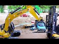 자동차 장난감 구출놀이 포크레인 중장비 트럭놀이 Rescue Car Toys with Excavator