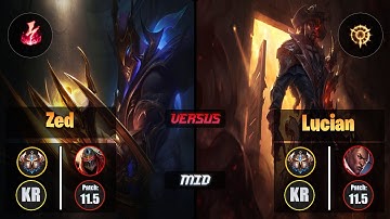 Challenger ZED [Electrocute] (Mid) VS  LUCIAN - Challenger KR Patch 11.5