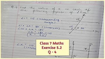 Class 7 Maths Exercise 5.2 Q-4 Find the value of X in each of the following figure if L||M.