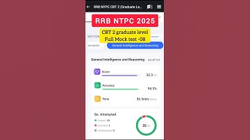 NTPC Graduation CBT 2 Mock score #rrb #maths #ntpc #science #gk #ssc #rank1 #shorts #sscscore87