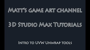 3D Studio Max - UVW Unwrap Tutorial