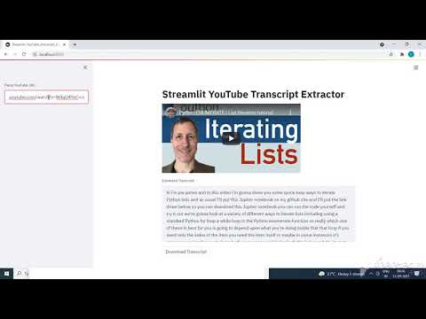 Streamlit YouTube Transcript Extractor