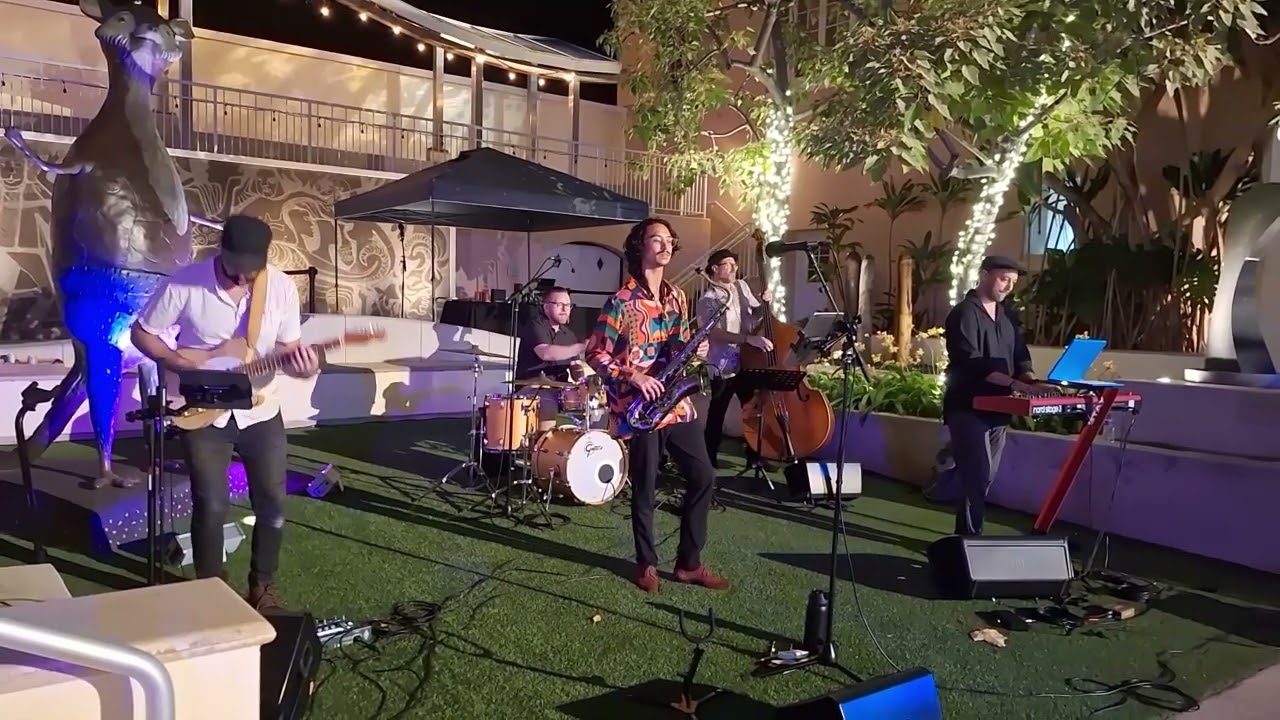 Nicholas Kaleikini and friends performing at Capitol Modern, Honolulu.