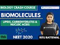 Biomolecules - Lipids, Carbohydrates & Nucleic Acids | Biology Crash Course | NEET 2020