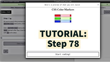 freeCodeCamp | Learn CSS color markers: step 78
