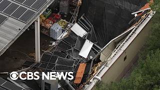 shows terrifying moment store roof crashed down as storm drenched New Jersey