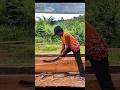 Technique for making wooden boat walls using a machete #shorts
