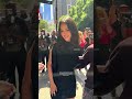 Selena Gomez meeting fans in New York today.