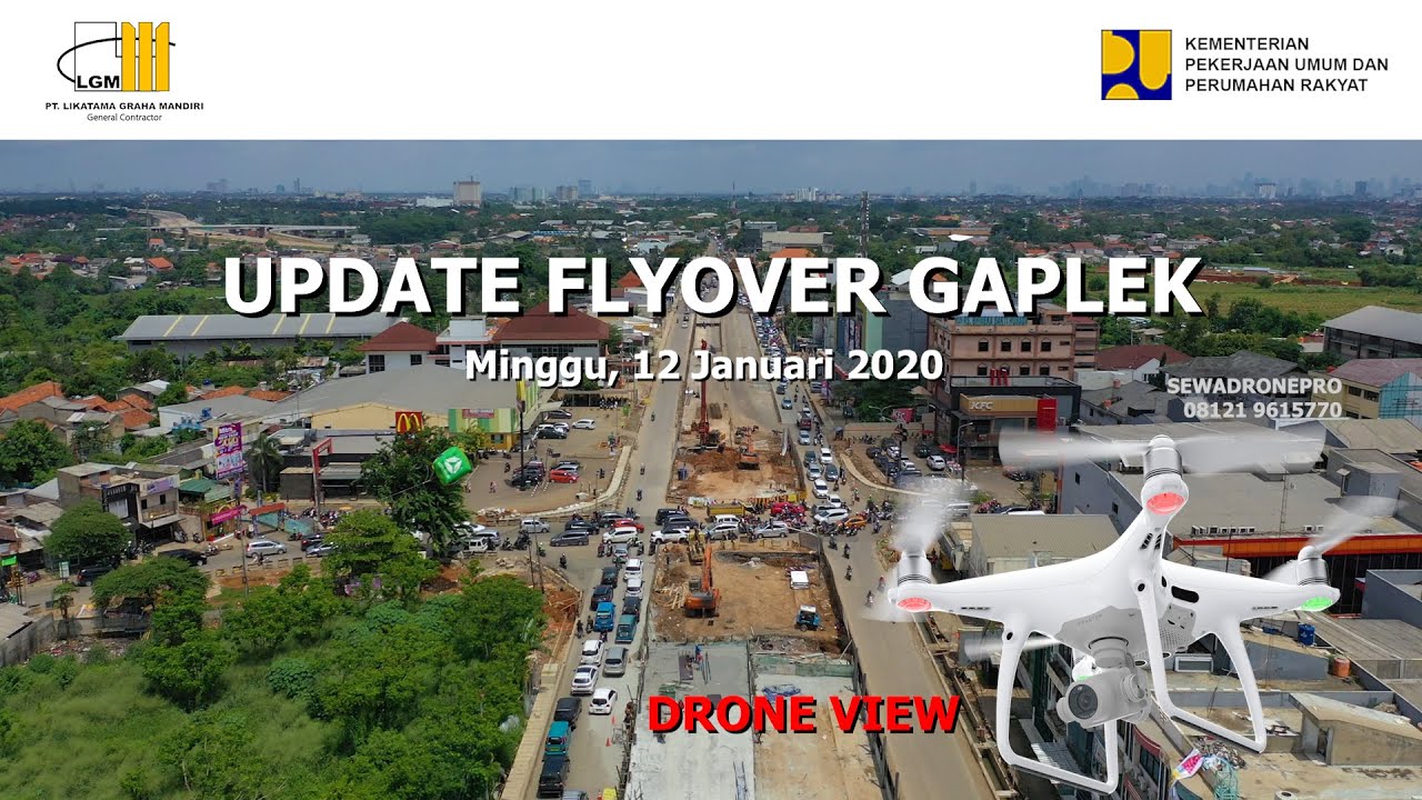 Update Flyover Gaplek Pamulang | Drone View | Minggu 12 ...