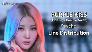 [SPECIAL 100 SUBS] PURPLE KISS (Goeun, Chaein & Swan) - Psycho (Line Distribution)