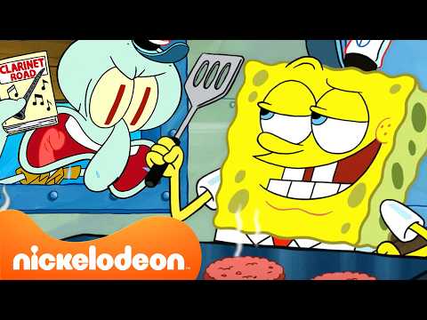 SpongeBob i Skalmar pracują BEZ Pana Kraba! 😅 | 30 minut | SpongeBob | Nickelodeon Polska