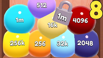 Jelly Balls - 2048 Merge 3d Unlock 1M - All Max Levels 14 Android iOS, Gameplay Walkthrough Part 8