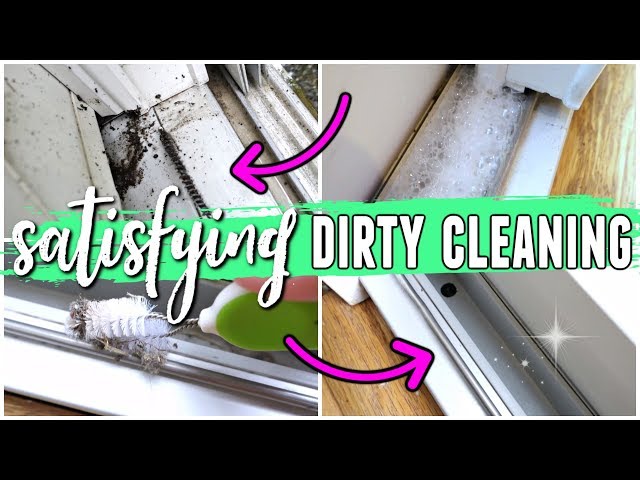 Here is how I deep clean a sliding glass door track #cleaning, screen door  track replacement