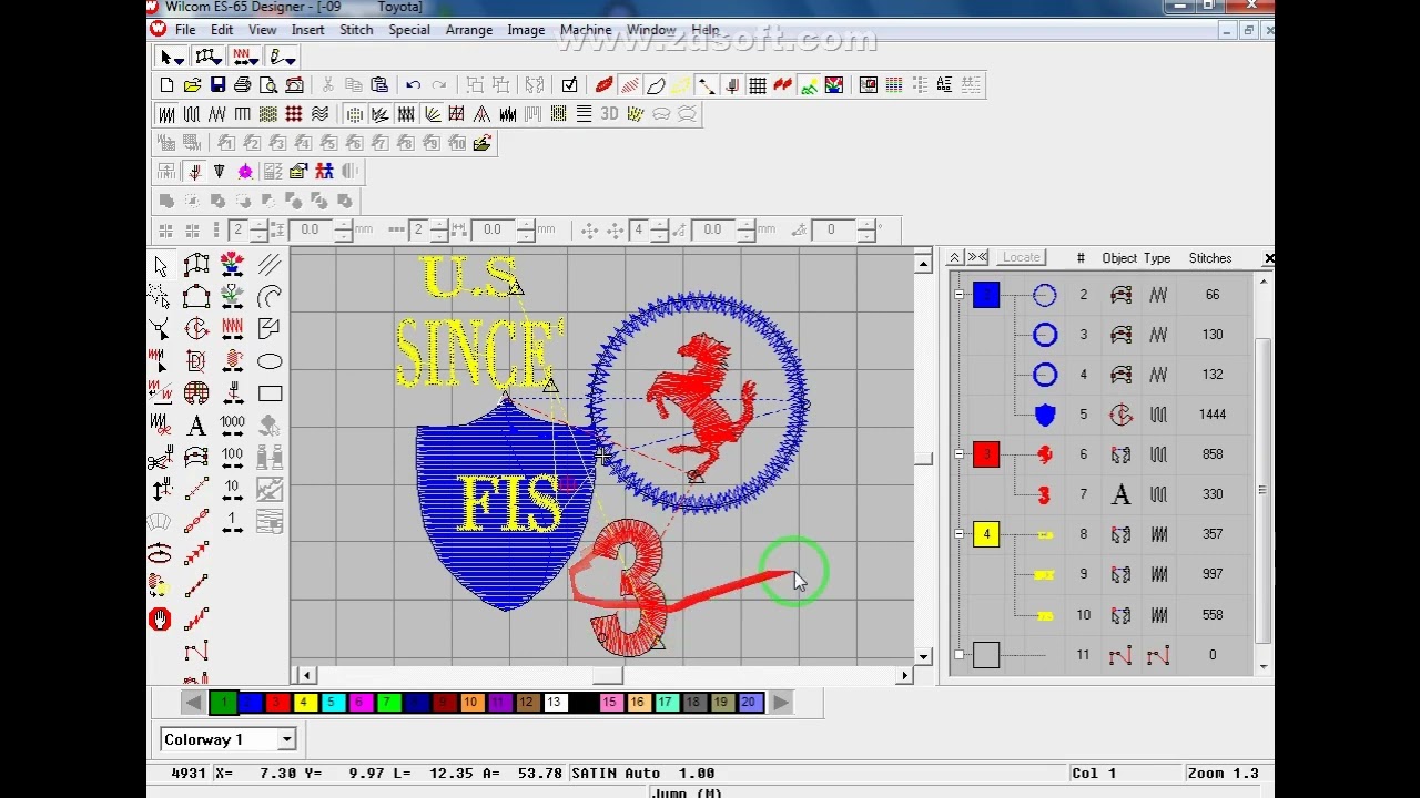 كيفية ترتيب الالوان برسمة( تصميم )  تطريز #wilcom