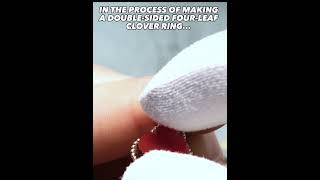 This Van Cleef & Arpels double-sided four-leaf clover ring is being meticulously crafted… Details