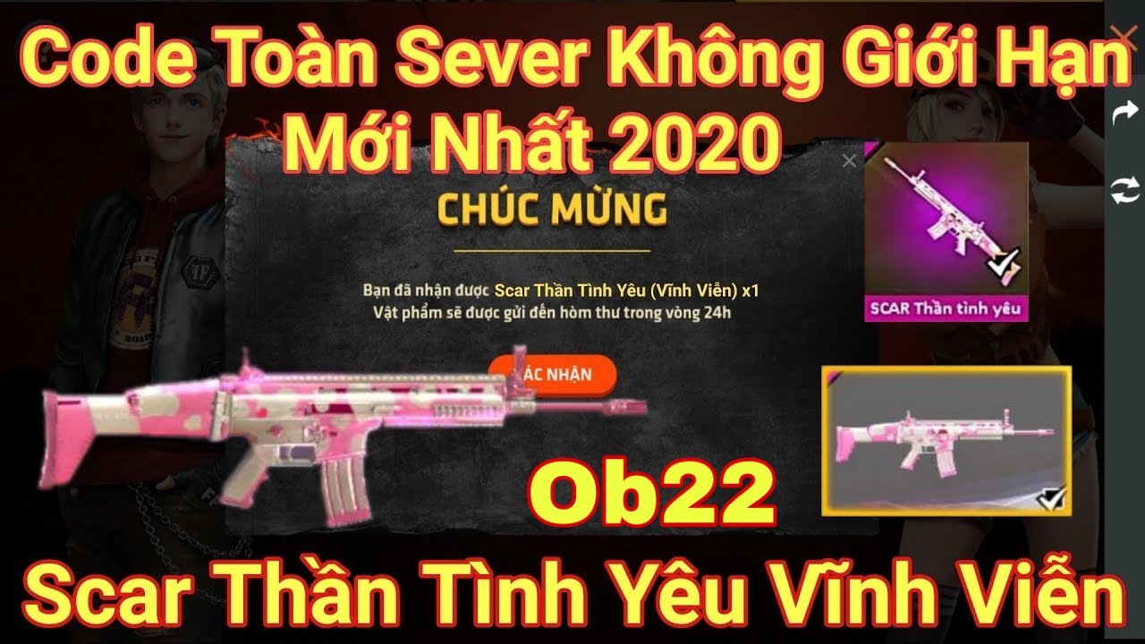 FREE FIRE Chia sẽ Mã Code Mới Nhất Nhận Scar Thần Tình Yêu Vĩnh Viễn