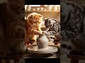Artist cats make mess! 🏺 #Shorts #Viral #SoraAI #ai #nextgenai #aigenerated