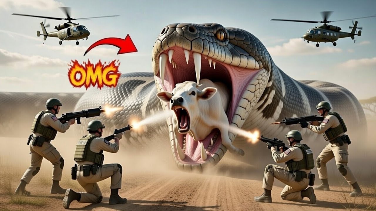 Heroic American Rescue Team Saves a Courageous Cow from a Giant Python Attack 🐄🐍