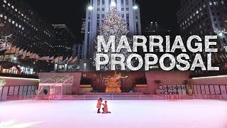 Surprise Marriage Proposal at the Rockefeller Center Ice Skating Rink (Juan \& Maria)