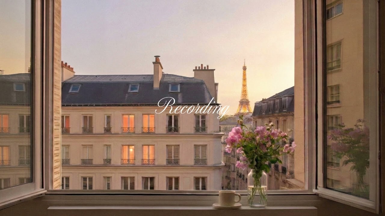 Парижское вечернее окно, винтажный джаз в лучах заката | Spring Paris Jazz for Relaxing