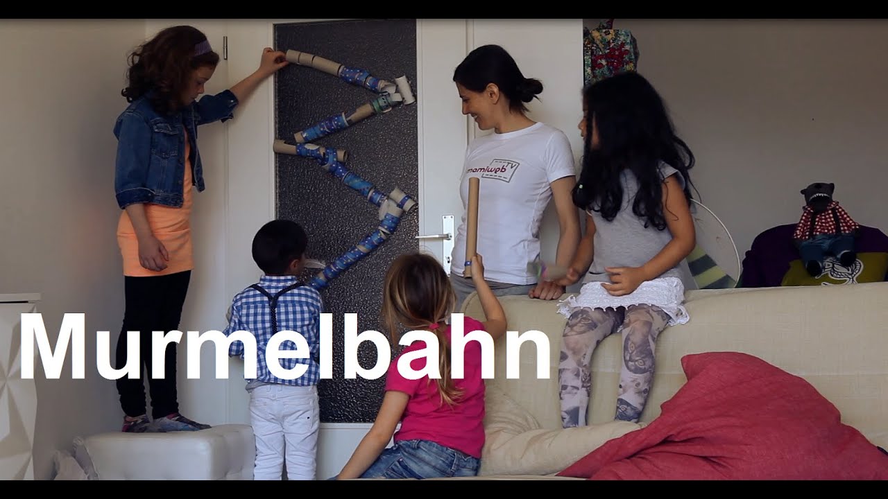 Murmel Bahn selber machen  - Basteln mit Kindern von MamiwebTV
