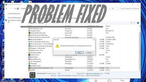 Uninstalling Program Issues in Windows PC /Uninstall has detected  selected app is currently running