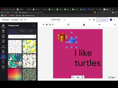 Day5  Canva/Crello clone: Adding backgrounds, undo and redo