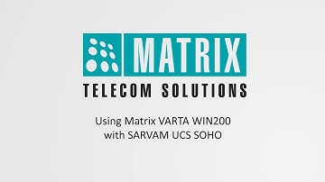 Using MATRIX VARTA WIN200 with SARVAM UCS SOHO (ETERNITY NENX)