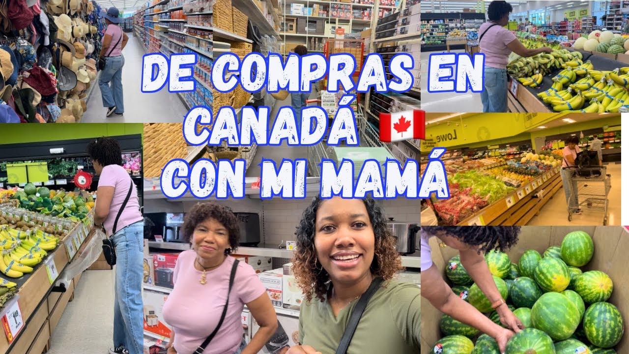 De compras en Canadá con mi mamá. Ella quedó decepcionada con la tienda del dólar. Licuadora y más.
