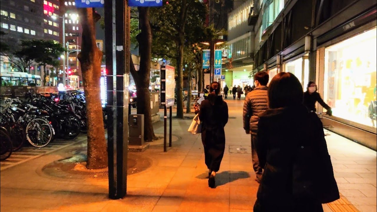 Fukuoka City Walking Tour 4k ✨Tenjin PARCO food alleys🌮🥫after work rush🤔