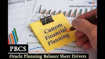 Oracle Planning Balance Sheet Drivers | Oracle PBCS | Oracle Custom Financial Planning | PBCS BISP