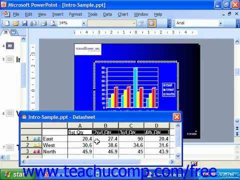 PowerPoint 2003 Tutorial Inserting Charts Microsoft Training Lesson 28.1