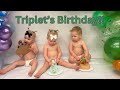The triplets are 2 their reaction to their birt.ay celebrations