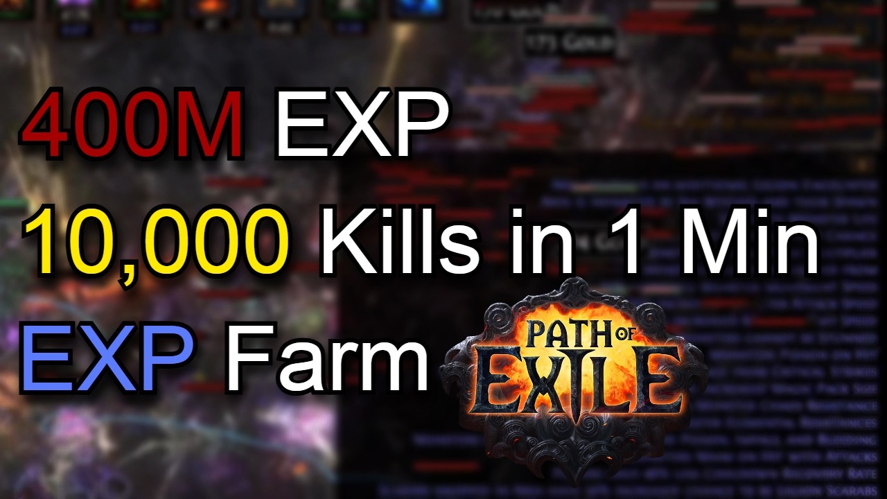 [POE, Phrecia] 10,000 Kills / 1min EXP Farm Strat. Leveling  Guide