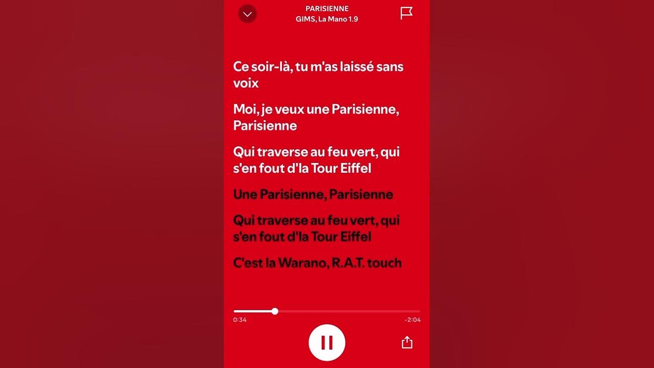 Parisienne - Gims x la mano 1.9 #music #rap #newmusic #love #spotify #spotifyclone  #rapper