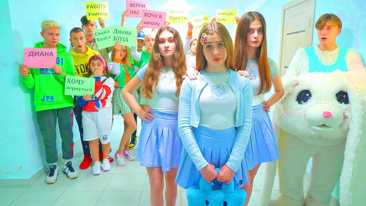 Diana is influenced by her ex-girlfriends! School cheerleader riot everyone wants to come back!