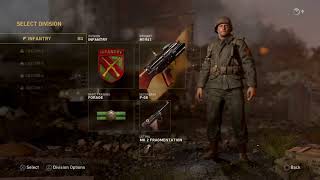 COD WW2 Beta Menu, Divisions & Guns (Call Of Duty: World War 2 Class Setup)