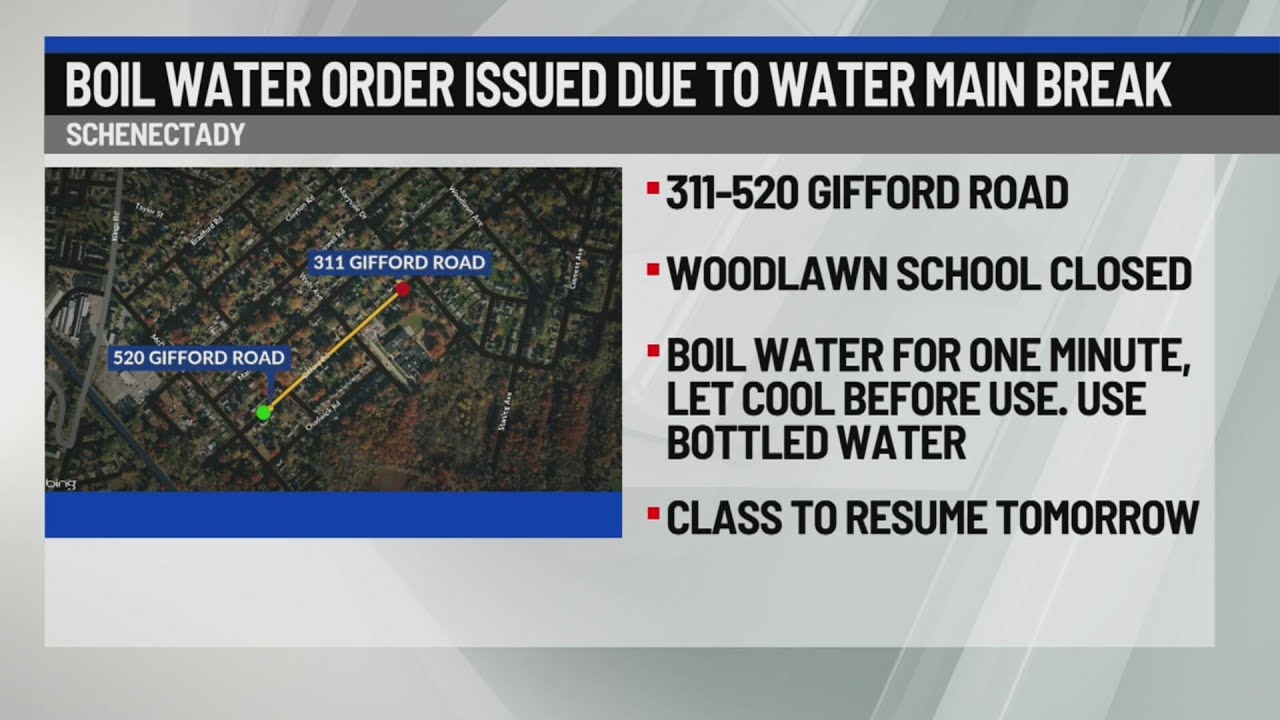 Boil water order issued in Schenectady due to water main break
