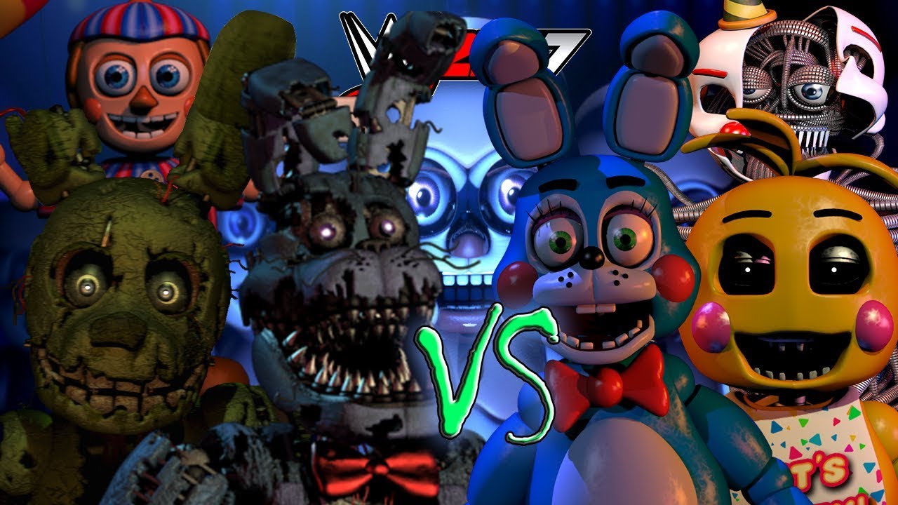 Toy Bonnie, Toy Freddy, and Toy Chica as wolves