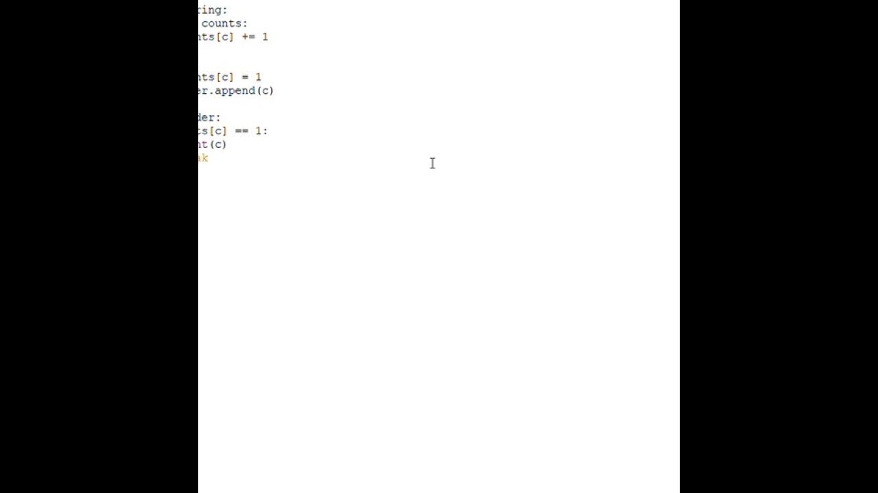 Write a program in python to find the first non-repeating character in ...