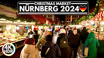 🇩🇪 Nürnberg 2024, Famous Christmas Market in Germany🎄Nuremberg Christmas Lights Walk in 4K HDR