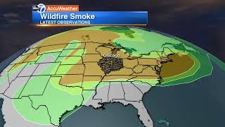 Wildfire smoke casts haze over Chicago skies, worsening air quality