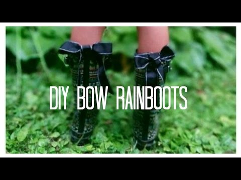 rain boots with bows on back