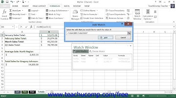 Excel 2013 Tutorial Using the Watch Window Microsoft Training Lesson 17.5