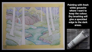 Gouache resist technique