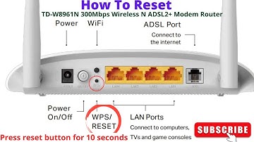 How to Hard reset TP-Link TD-W8961N 300Mbps Wireless N ADSL2+ Modem Router -  English
