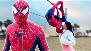 SpiderMan in REAL LIFE Public Stunt!