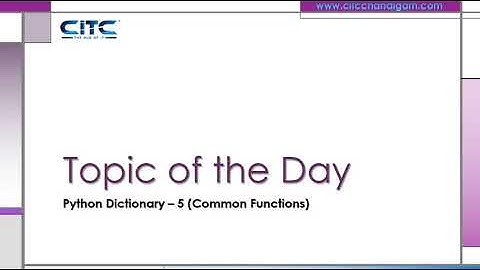Dictionary  Library Functions Part -2 Video Tutorials