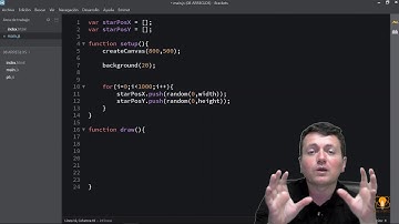 24. Tutorial juego web - Ejemplo de arrays   animando un cielo con estrellas en P5js