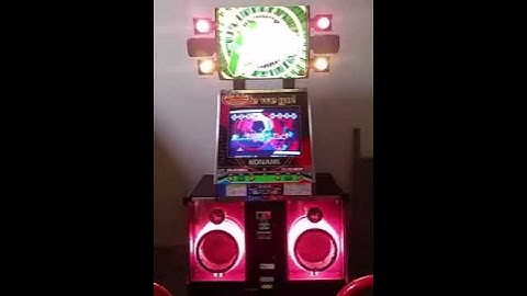 DDR in play mode - dimly lit room